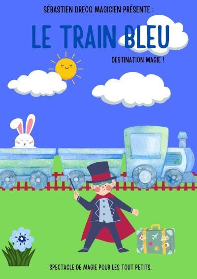 Nouveauté 2023 : Le train bleu::<i class="fa fa-magic" aria-hidden="true" style="color:#159cf6;font-size:30px;background-color:#FFFFFF;border-radius:30px;padding:10px;"></i><br/>Léo attend le train bleu sur le quai de la gare avec ses bagages, prêt à partir vers une destination magique inconnue. De 3 à 6 ans.